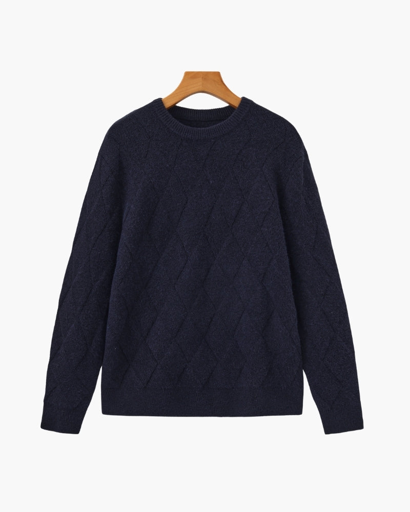 Diamond Strick Rundhals Pullover - Veldorm