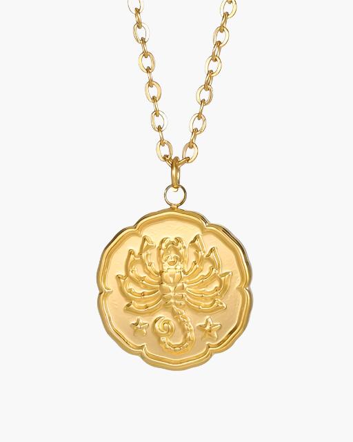 Zodiac Sign Necklace - Gold - Veldorm