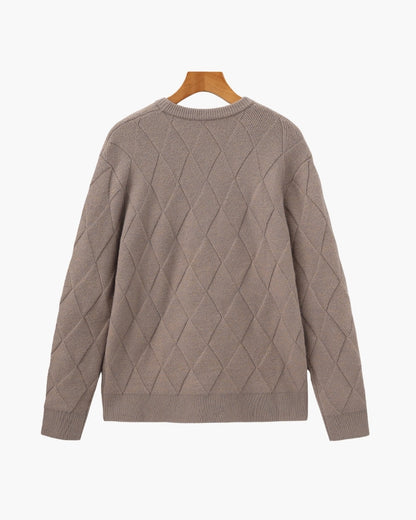 Diamond Strick Rundhals Pullover - Veldorm