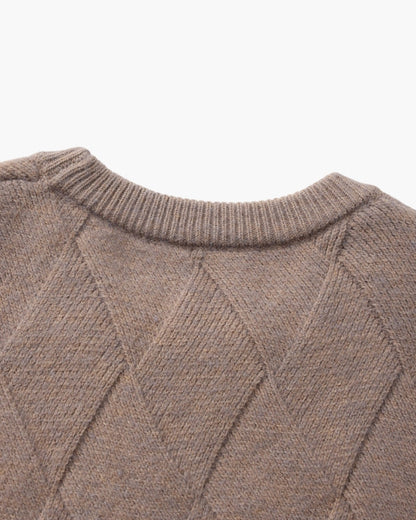 Diamond Strick Rundhals Pullover - Veldorm
