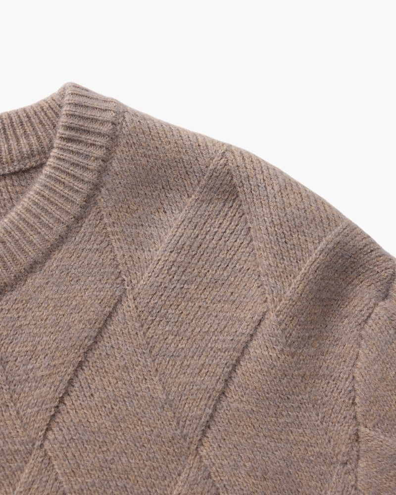Diamond Strick Rundhals Pullover - Veldorm