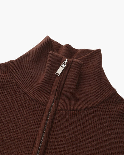 Refined Halb-Reissverschluss Strick Pullover - Veldorm