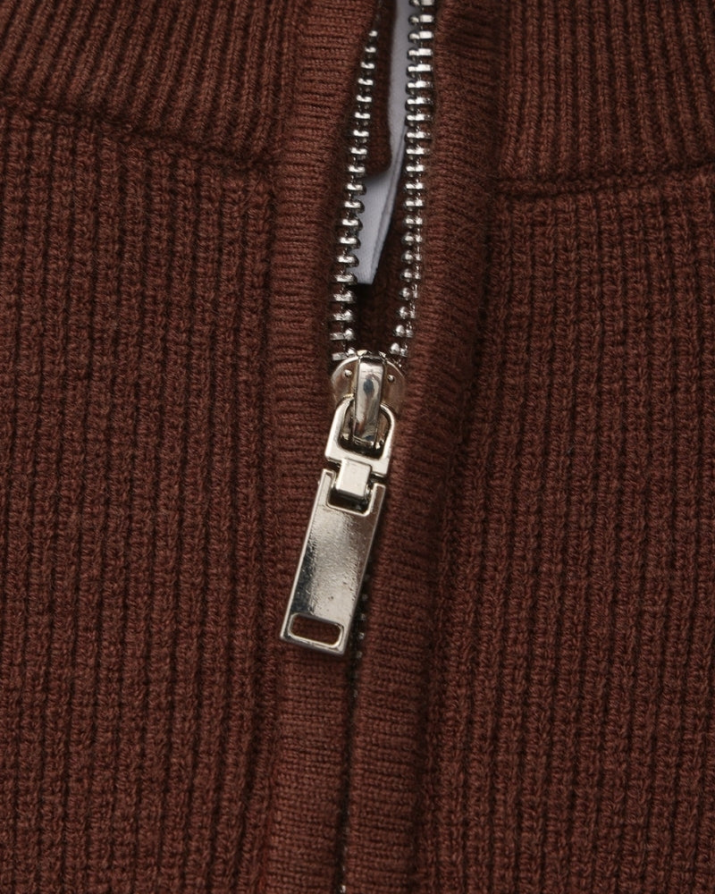 Refined Halb-Reissverschluss Strick Pullover - Veldorm