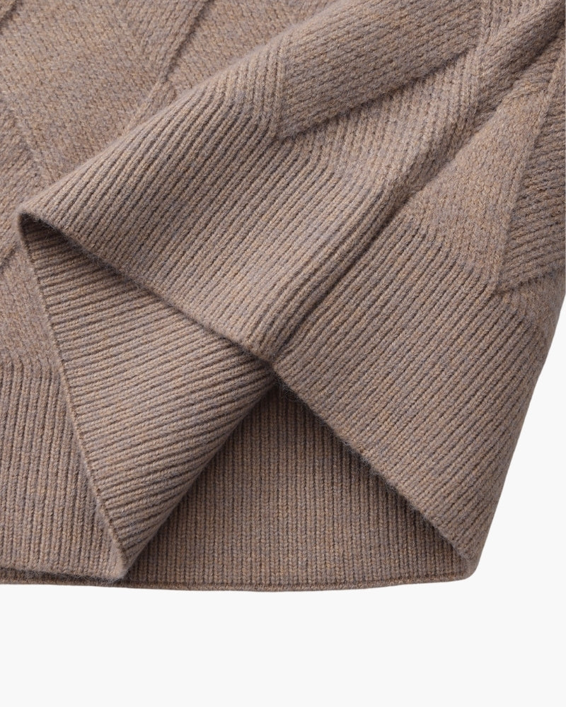 Diamond Strick Rundhals Pullover - Veldorm