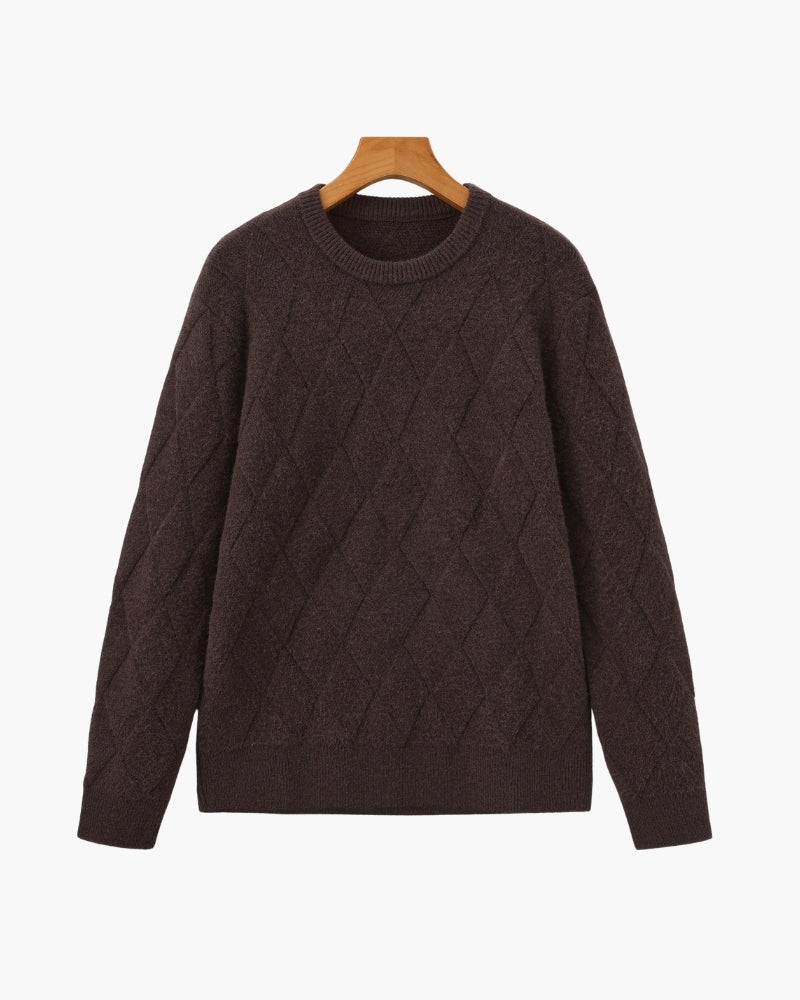 Diamond Strick Rundhals Pullover - Veldorm