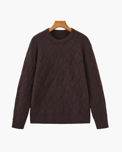 Diamond Strick Rundhals Pullover - Veldorm