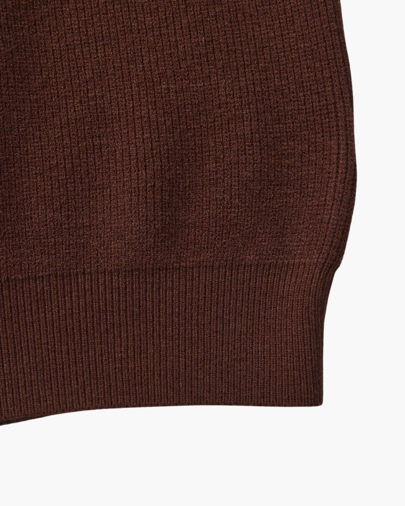 Refined Halb-Reissverschluss Strick Pullover - Veldorm