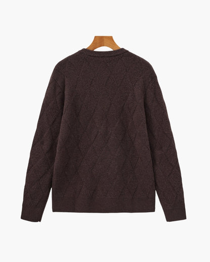 Diamond Strick Rundhals Pullover - Veldorm