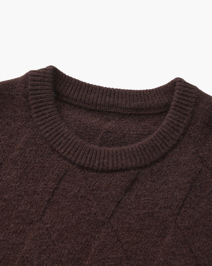 Diamond Strick Rundhals Pullover - Veldorm