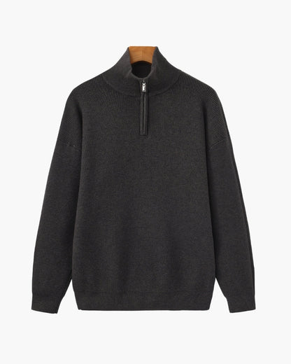 Refined Halb-Reissverschluss Strick Pullover - Veldorm