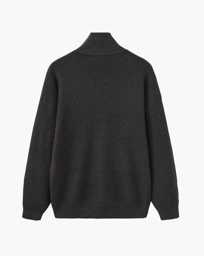 Refined Halb-Reissverschluss Strick Pullover - Veldorm