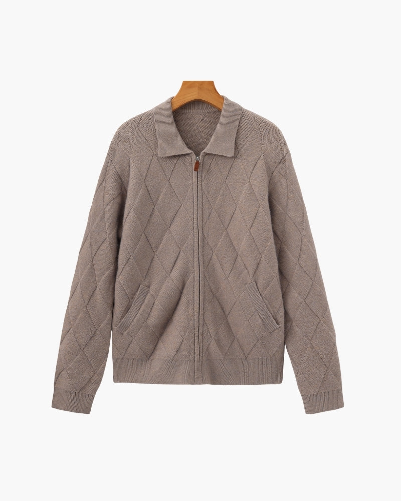 Heritage Diamond Strick Reissverschluss Cardigan - Veldorm