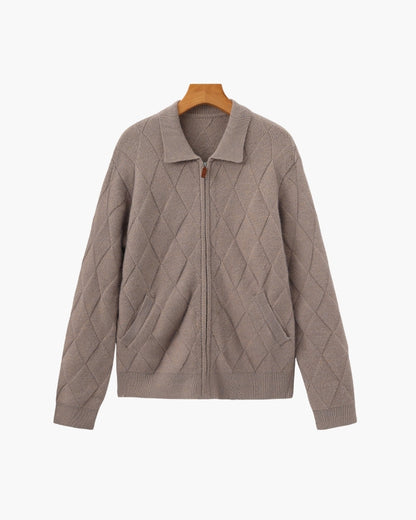 Heritage Diamond Strick Reissverschluss Cardigan - Veldorm