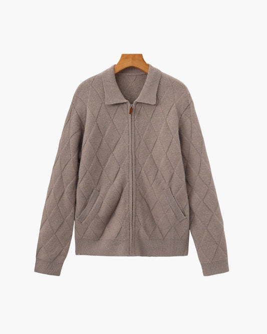 Heritage Diamond Strick Reissverschluss Cardigan - Veldorm