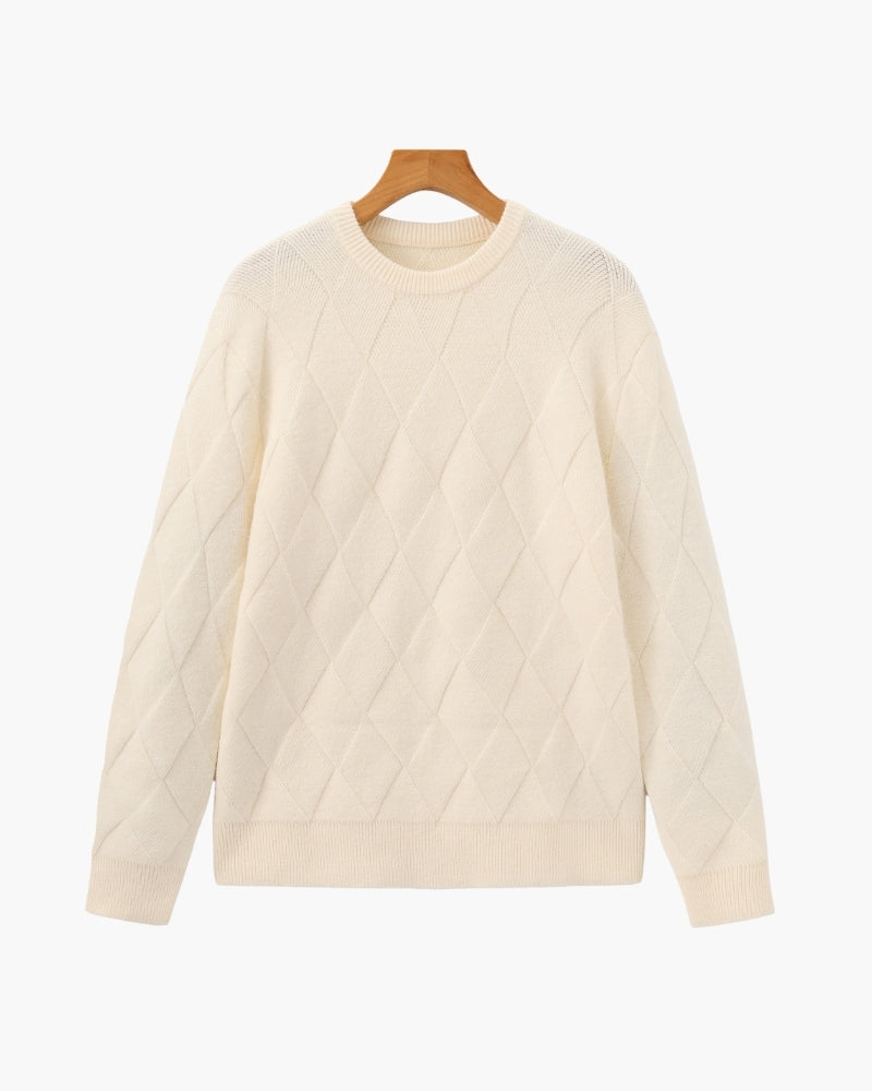 Diamond Strick Rundhals Pullover - Veldorm
