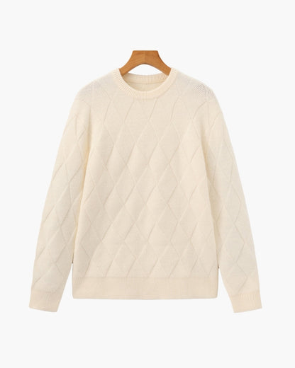 Diamond Strick Rundhals Pullover - Veldorm