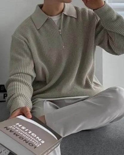 Cesare Halb Reissverschluss Pullover - Veldorm