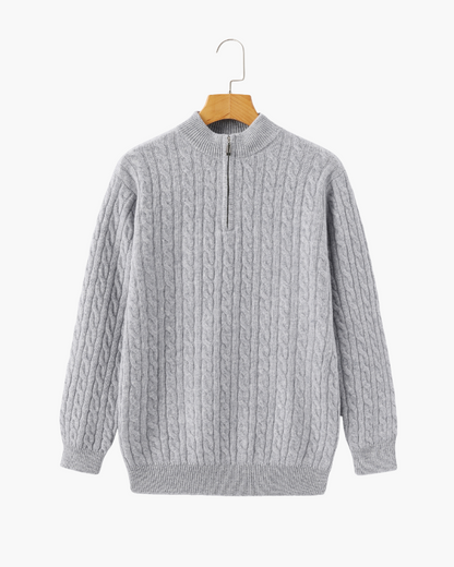 100% Kaschmir Woven Halb Reissverschluss - Veldorm