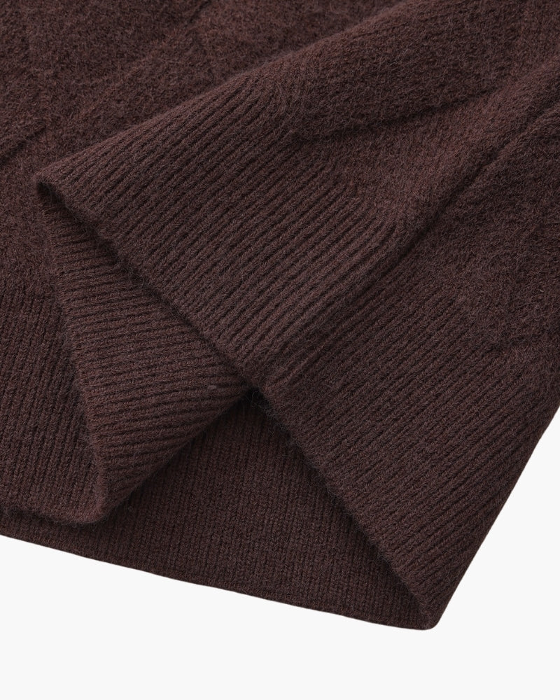 Diamond Strick Rundhals Pullover - Veldorm