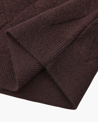 Diamond Strick Rundhals Pullover - Veldorm