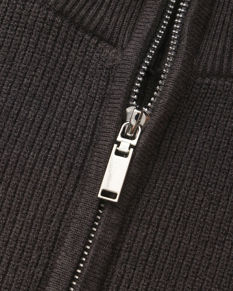Refined Halb-Reissverschluss Strick Pullover - Veldorm