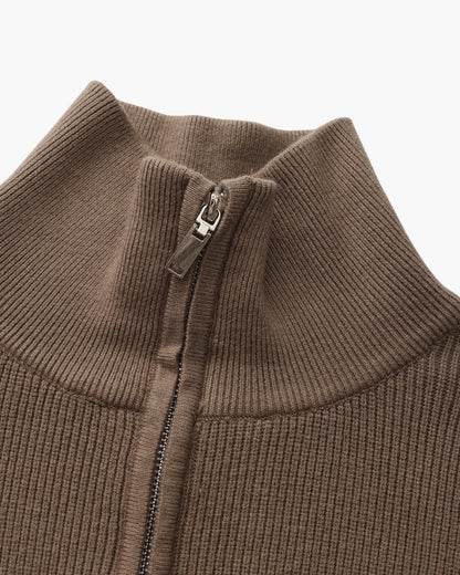 Refined Halb-Reissverschluss Strick Pullover - Veldorm