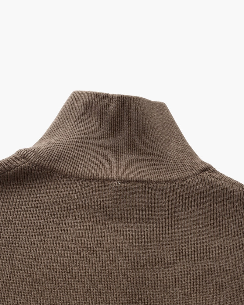 Refined Halb-Reissverschluss Strick Pullover - Veldorm