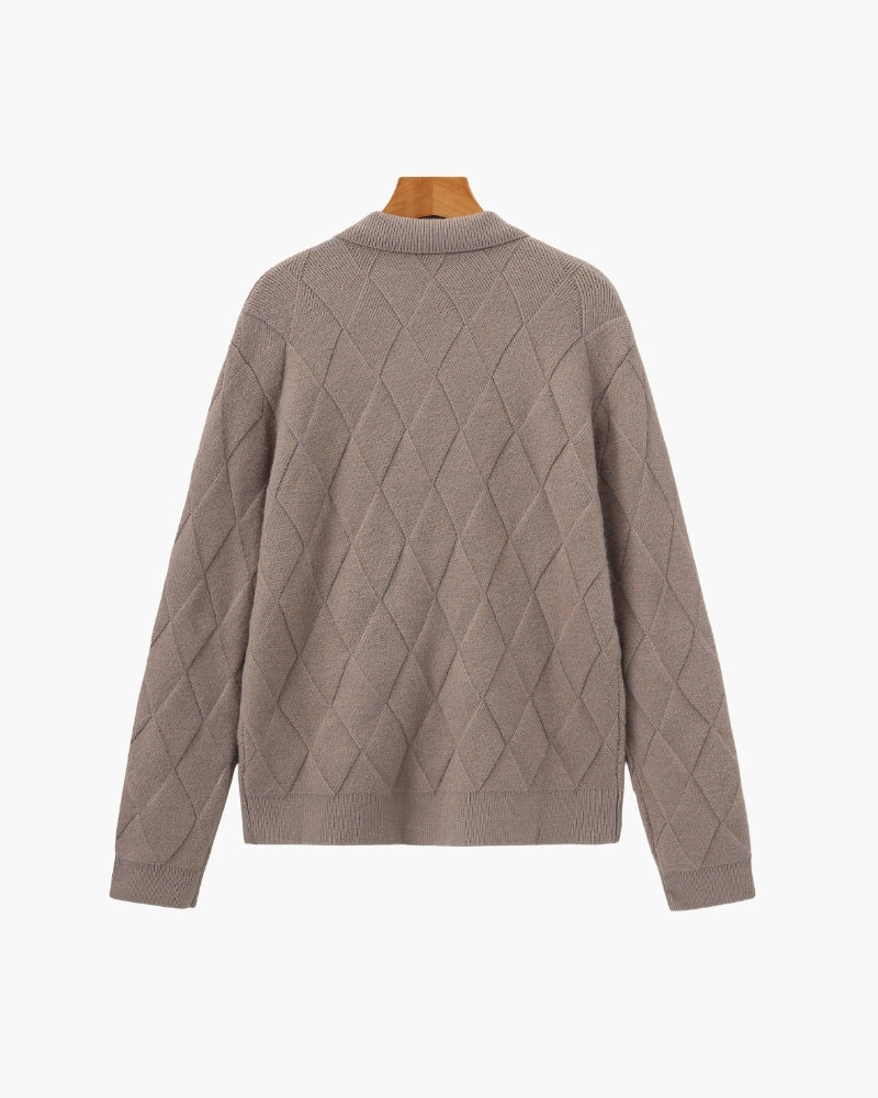 Heritage Diamond Strick Reissverschluss Cardigan - Veldorm
