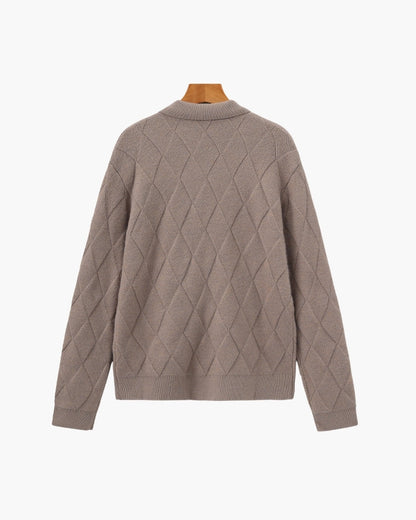Heritage Diamond Strick Reissverschluss Cardigan - Veldorm