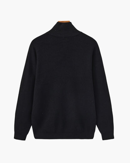 Refined Halb-Reissverschluss Strick Pullover - Veldorm