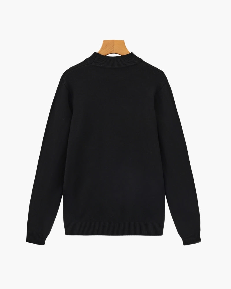 Essential Gerippt Mock Neck Pullover - Veldorm