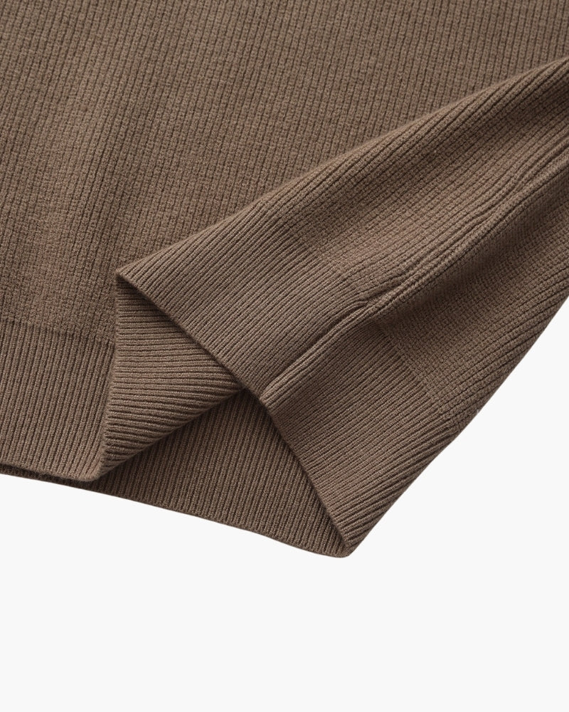Refined Halb-Reissverschluss Strick Pullover - Veldorm