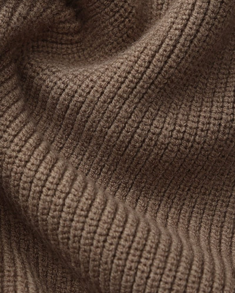 Refined Halb-Reissverschluss Strick Pullover - Veldorm