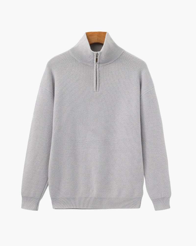 Refined Halb-Reissverschluss Strick Pullover - Veldorm