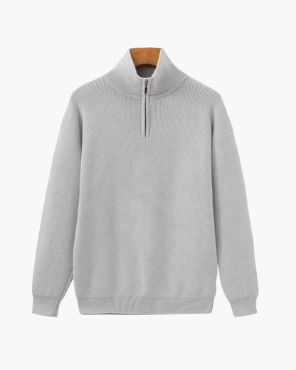 Refined Halb-Reissverschluss Strick Pullover - Veldorm