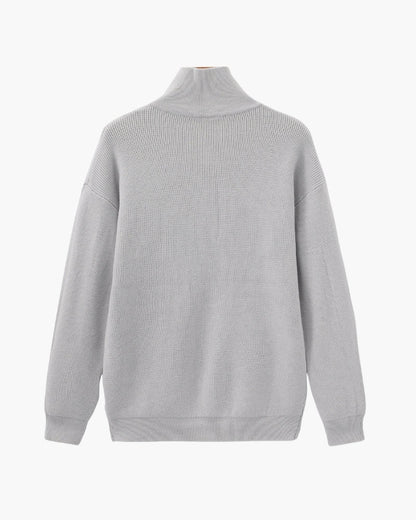 Refined Halb-Reissverschluss Strick Pullover - Veldorm