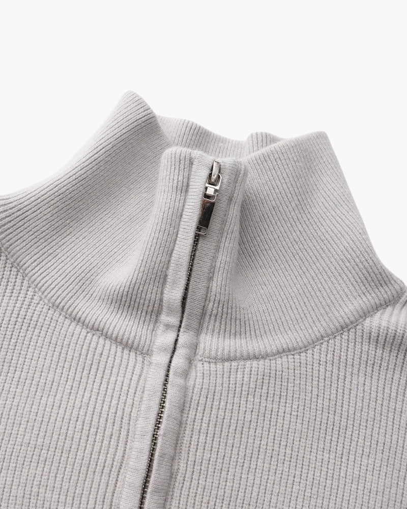 Refined Halb-Reissverschluss Strick Pullover - Veldorm
