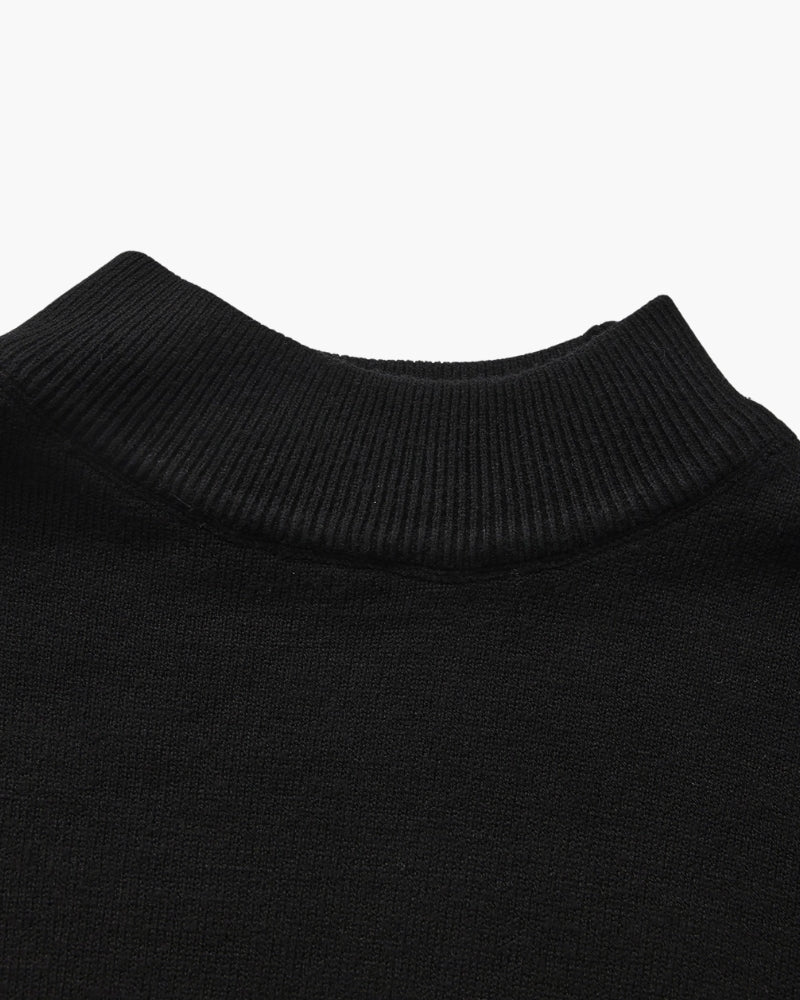 Essential Gerippt Mock Neck Pullover - Veldorm