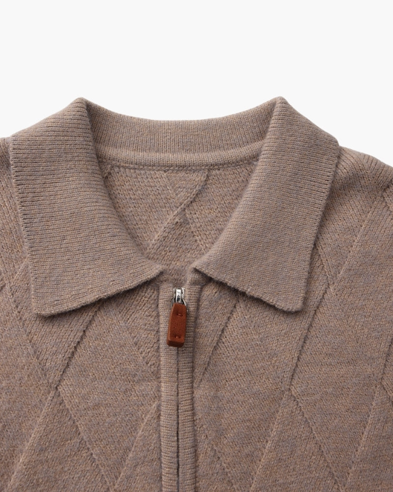 Heritage Diamond Strick Reissverschluss Cardigan - Veldorm