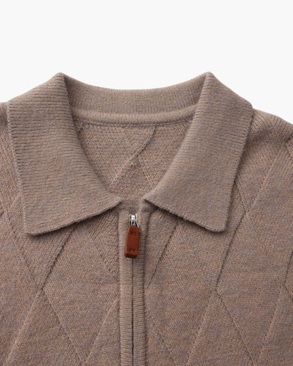 Heritage Diamond Strick Reissverschluss Cardigan - Veldorm