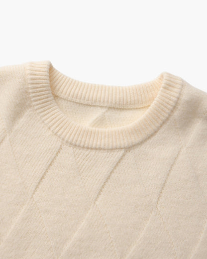Diamond Strick Rundhals Pullover - Veldorm