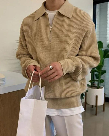 Cesare Halb Reissverschluss Pullover - Veldorm