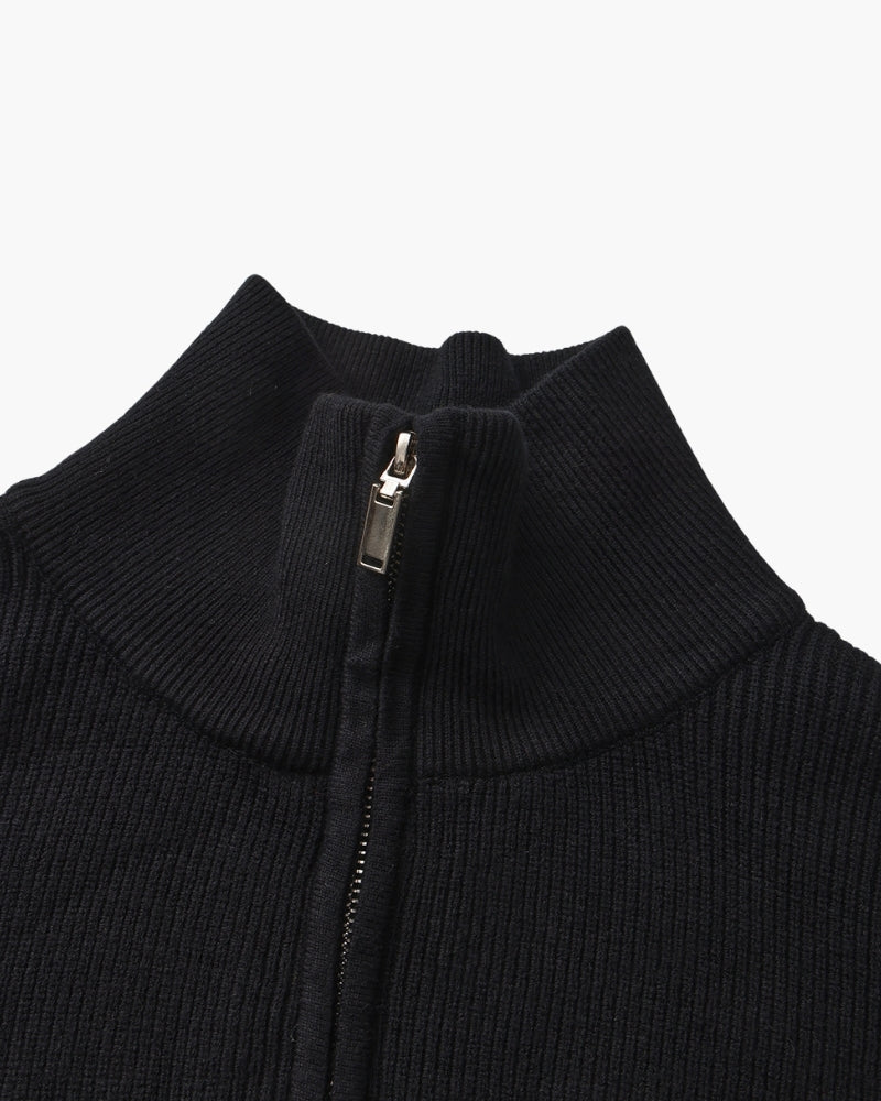Refined Halb-Reissverschluss Strick Pullover - Veldorm