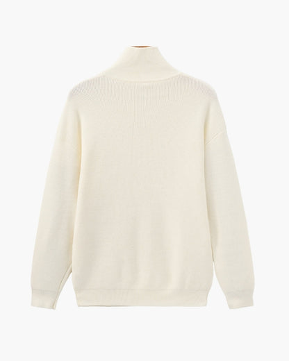 Refined Halb-Reissverschluss Strick Pullover - Veldorm