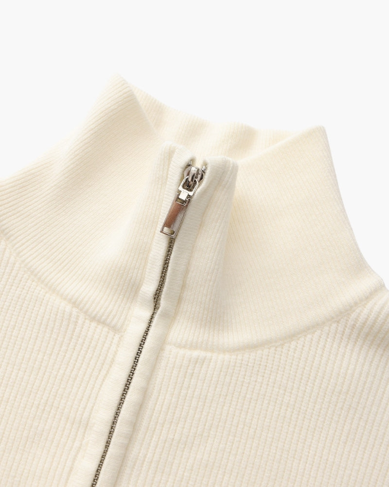 Refined Halb-Reissverschluss Strick Pullover - Veldorm