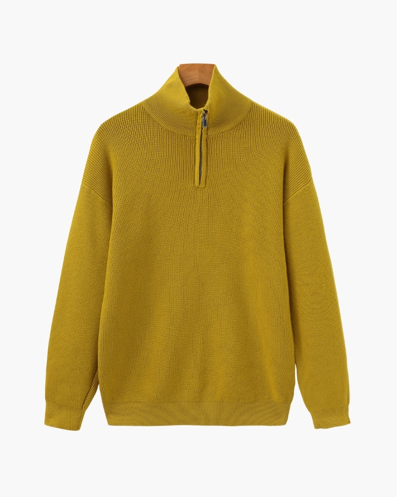 Refined Halb-Reissverschluss Strick Pullover - Veldorm