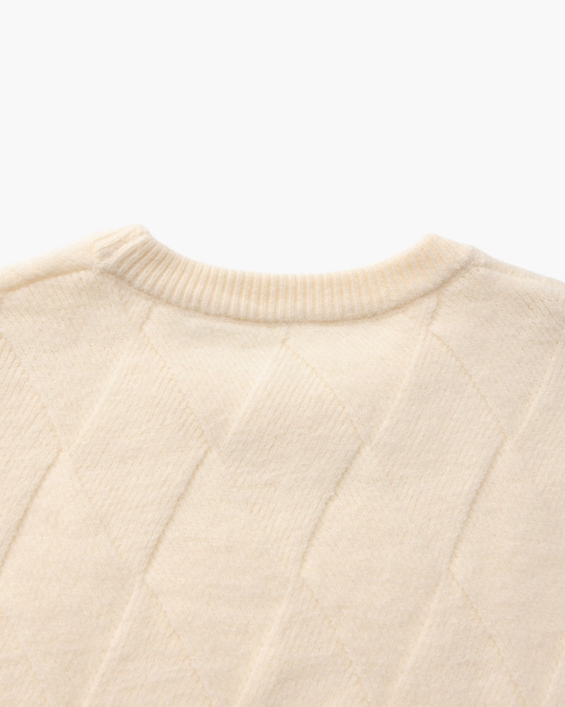 Diamond Strick Rundhals Pullover - Veldorm