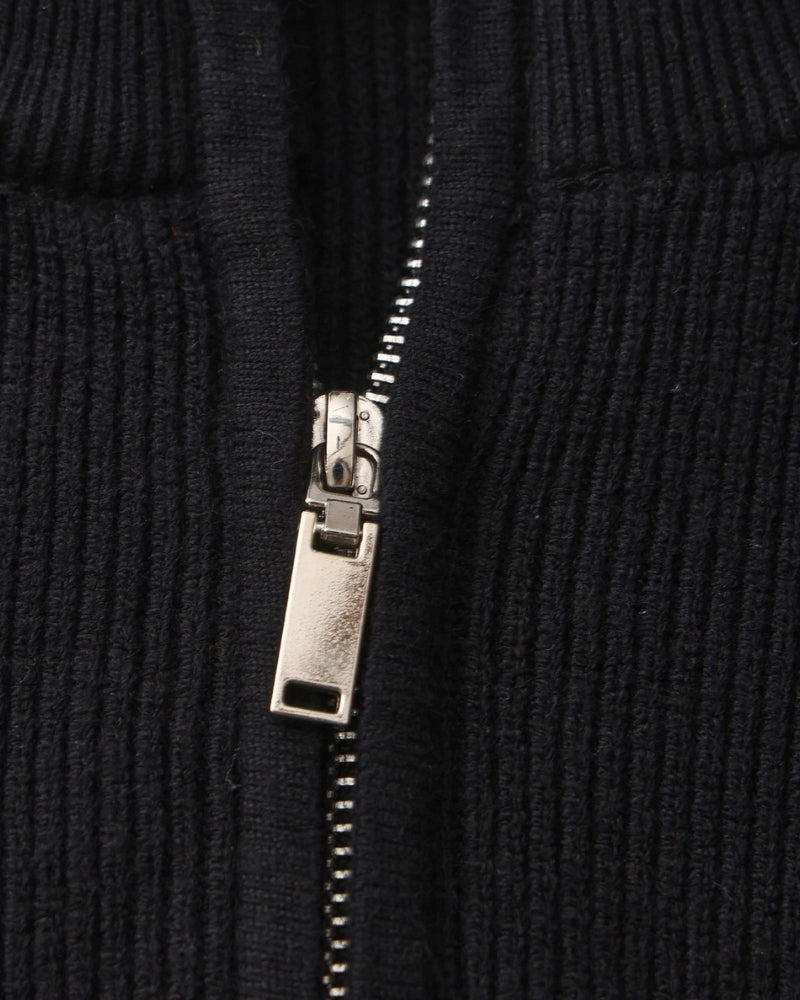 Refined Halb-Reissverschluss Strick Pullover - Veldorm