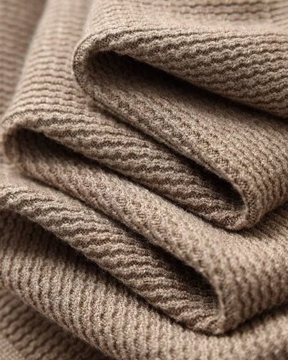 Strukturiert Strick Polo Pullover - Veldorm