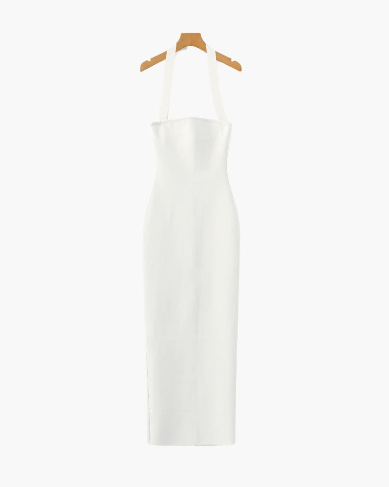 Halter Neck Schmal Passform Maxi Kleid - Veldorm